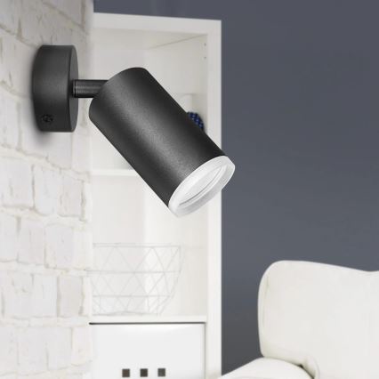 Wandspot LONDON 1xGU10/10W/230V zwart
