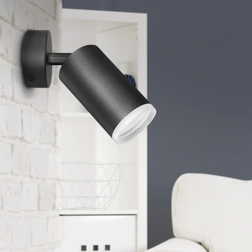 Wandspot LONDON 1xGU10/10W/230V zwart