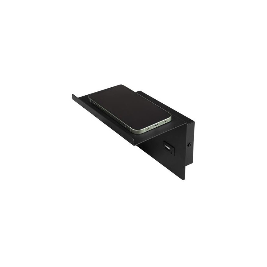 Wandspot met plank en USB oplader 1xG9/35W/230V zwart/goud