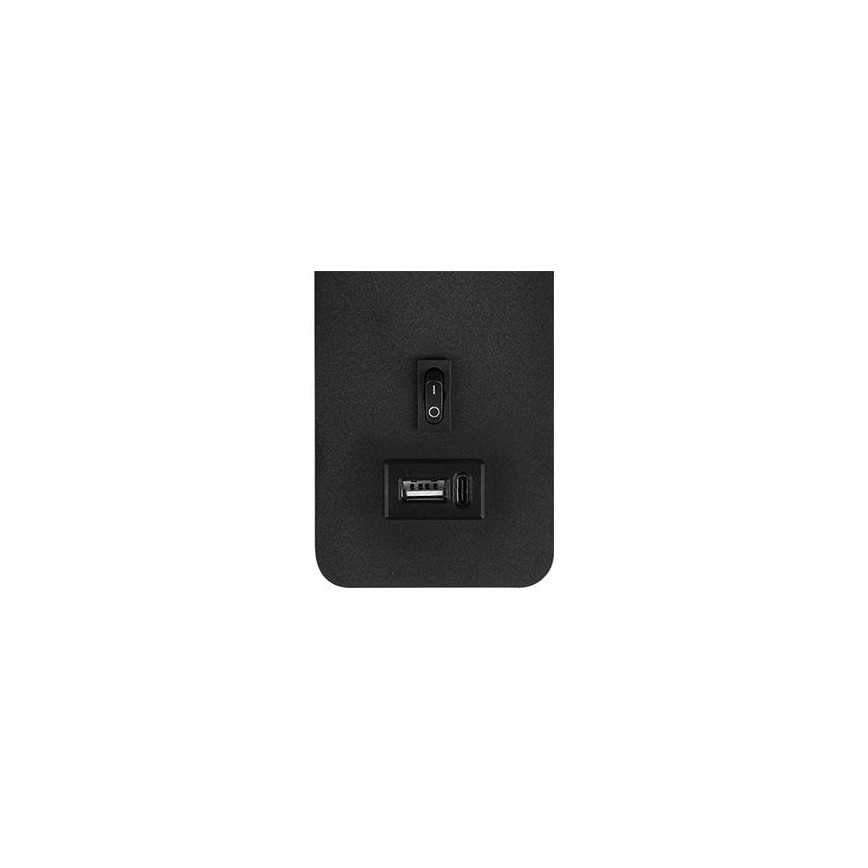 Wandspot met USB-oplader 1xG9/35W/230V zwart/goud
