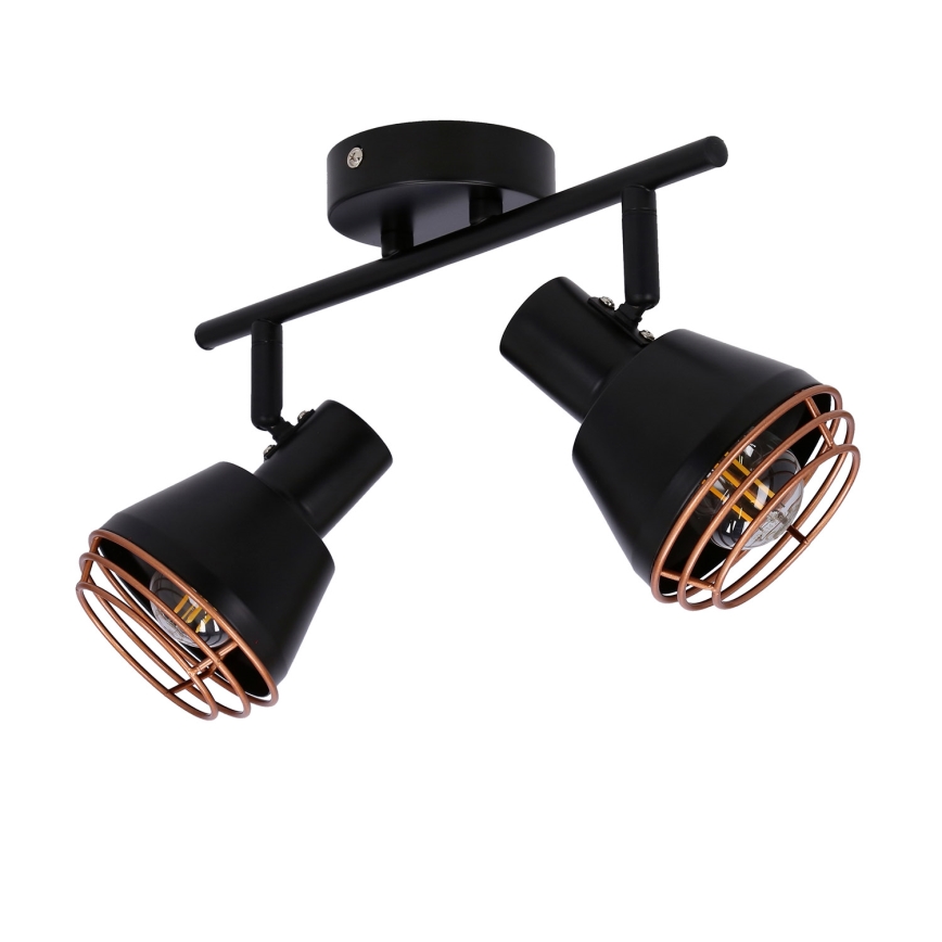 Wandspot NERIA 2xE14/40W/230V zwart/koper