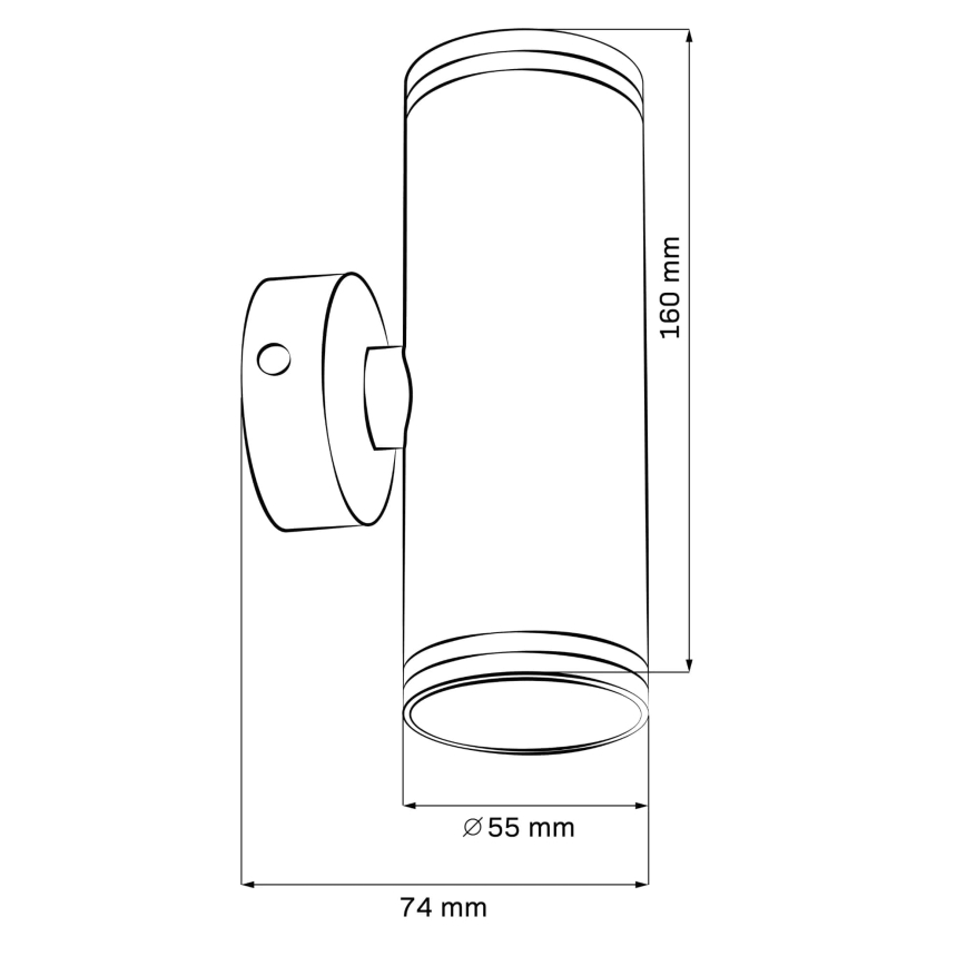Wandspot PARIJS 2xGU10/10W/230V IP20 zwart