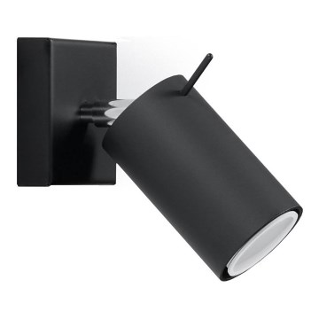 Wandspot RING 1xGU10/10W/230V zwart