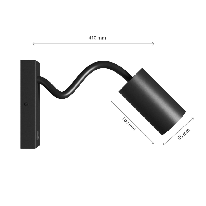Wandspot SQUALLA VARIOSA 1xGU10/10W/230V zwart
