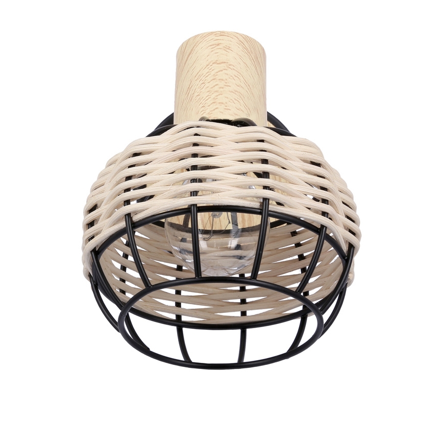 Wandspot TAJGA 1xE14/40W/230V rotan/zwart