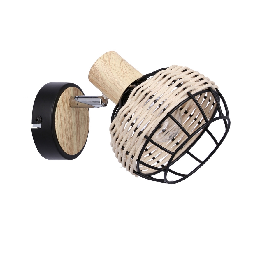 Wandspot TAJGA 1xE14/40W/230V rotan/zwart