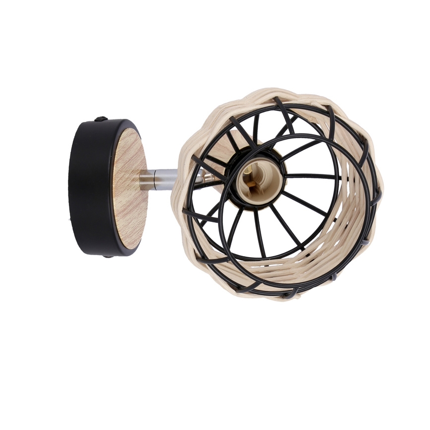 Wandspot TAJGA 1xE14/40W/230V rotan/zwart