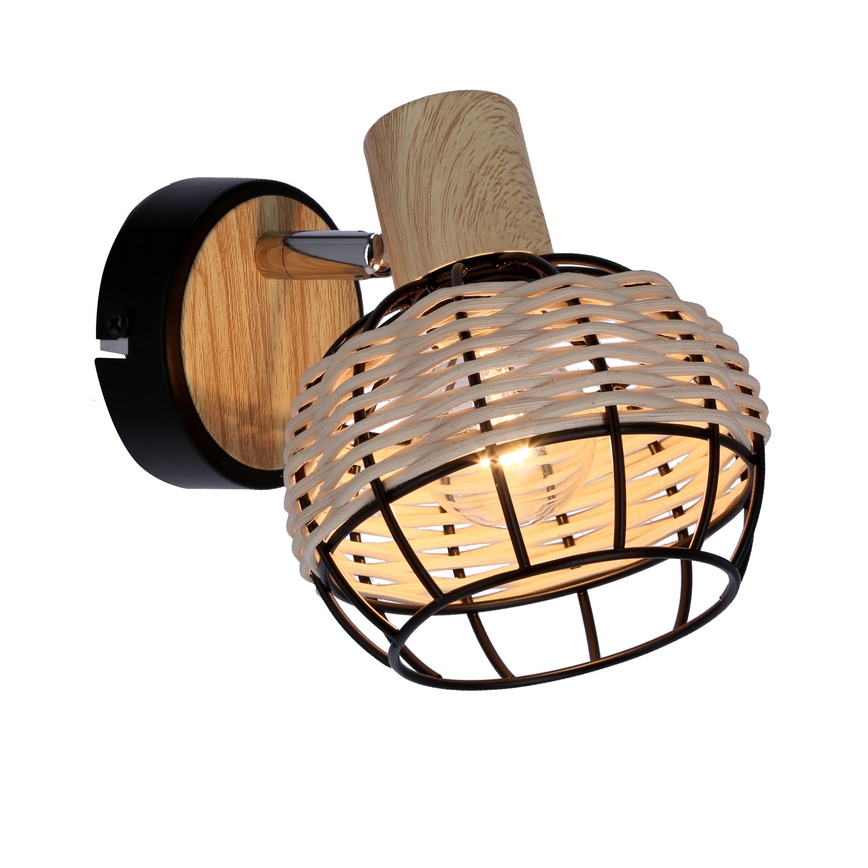Wandspot TAJGA 1xE14/40W/230V rotan/zwart