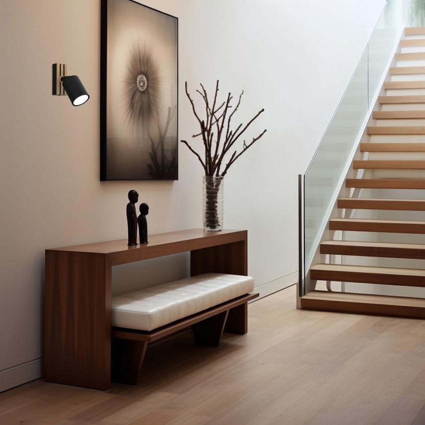 Wandspot TERRA 1xGU10/8W/230V zwart/eiken