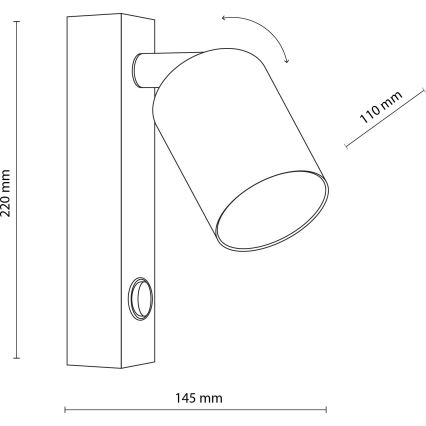 Wandspot TOP 1xGU10/10W/230V zwart/goud