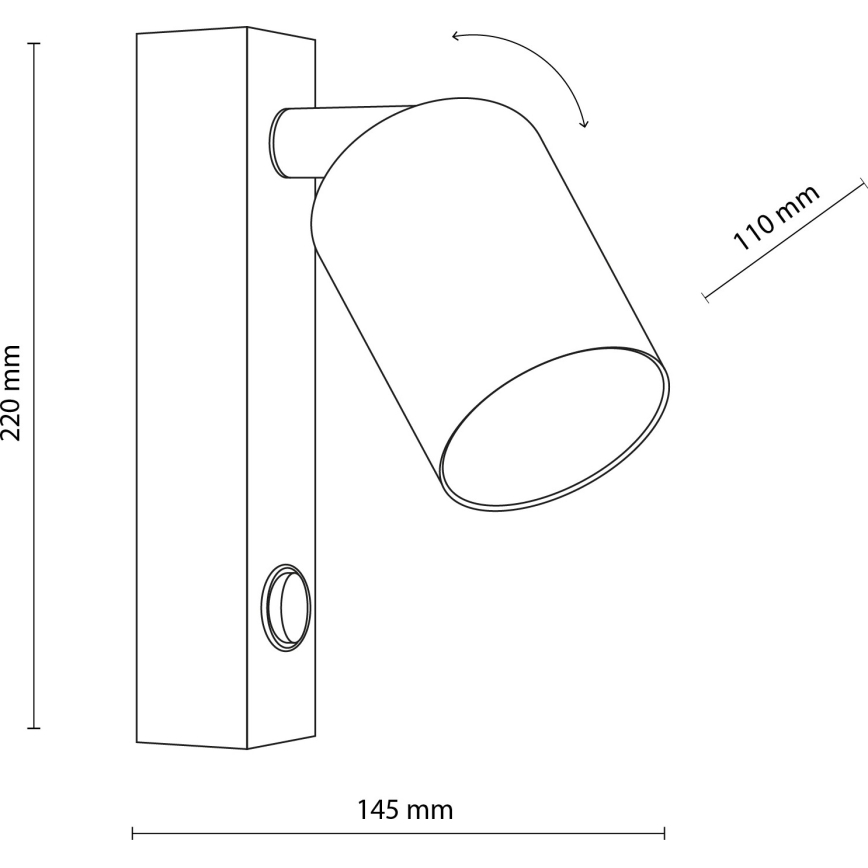 Wandspot TOP 1xGU10/10W/230V zwart/goud