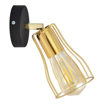 Wandspot TUBE 1xE27/15W/230V goud/zwart