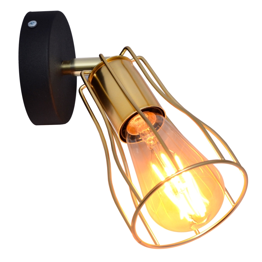 Wandspot TUBE 1xE27/15W/230V goud/zwart