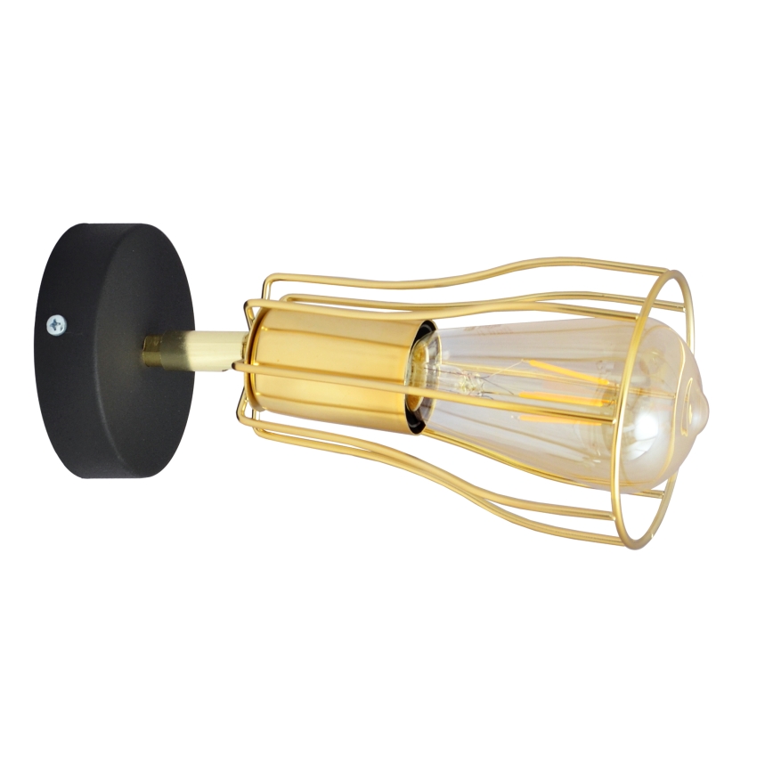 Wandspot TUBE 1xE27/15W/230V goud/zwart