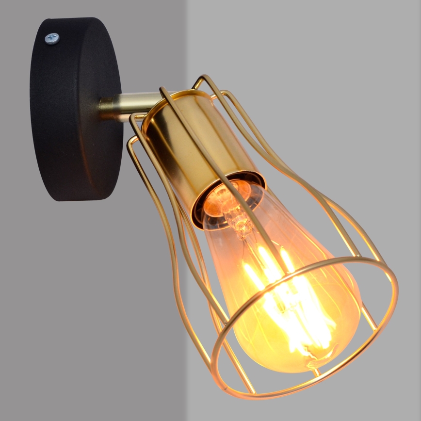 Wandspot TUBE 1xE27/15W/230V goud/zwart