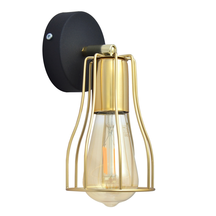 Wandspot TUBE 1xE27/15W/230V goud/zwart