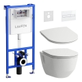 Wandtoilet PRO + toiletzitting SoftClose PRO + spoelknop DUAL LIS + inbouwmodule + isolatieonderlegger