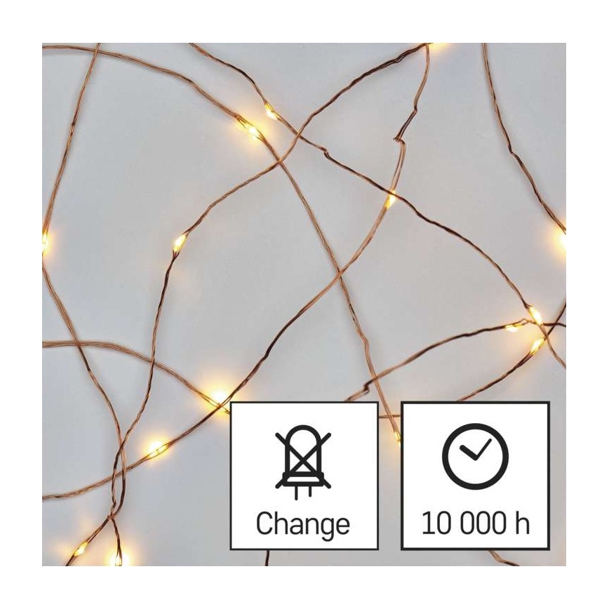 Warm wit LED Kerst buitenketting 150x LED / 20m IP44