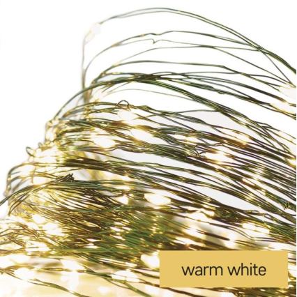 Warm wit LED Kerst buitenketting 150x LED / 20m IP44