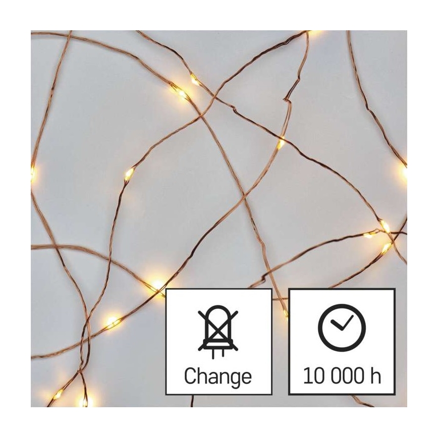 Warm wit LED Kerst buitenketting 40x LED / 9m IP44