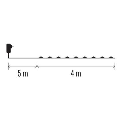 Warm wit LED Kerst buitenketting 40x LED / 9m IP44