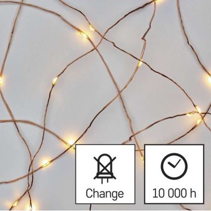 Warm wit LED kerstketting 20x LED / 2,4m