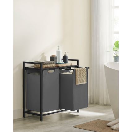 Wasmand REX bruin/grijs
