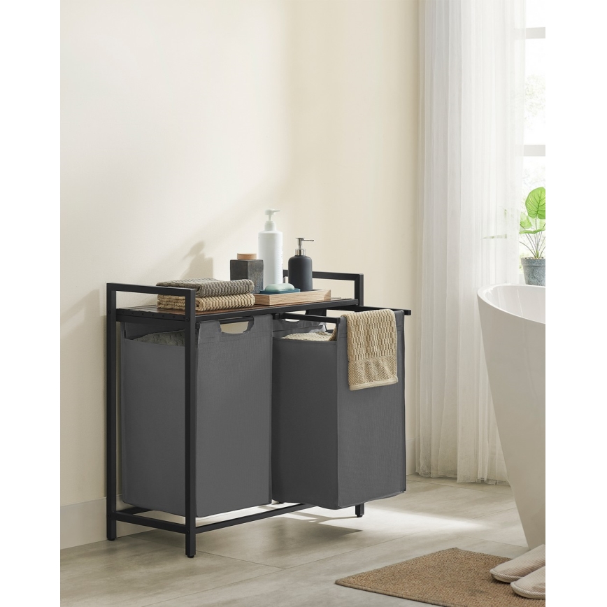 Wasmand REX bruin/grijs