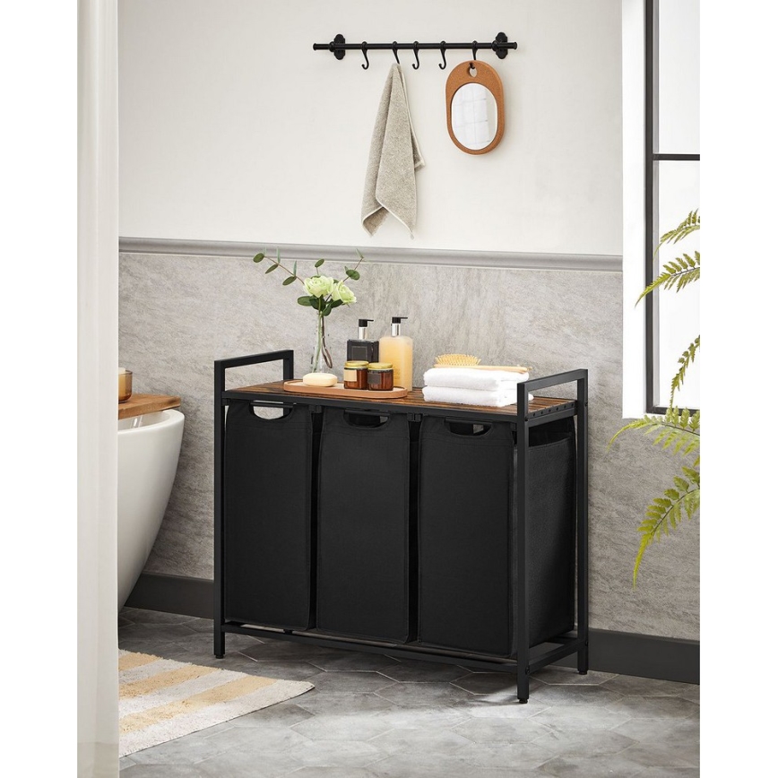 Wasmand REX bruin/zwart