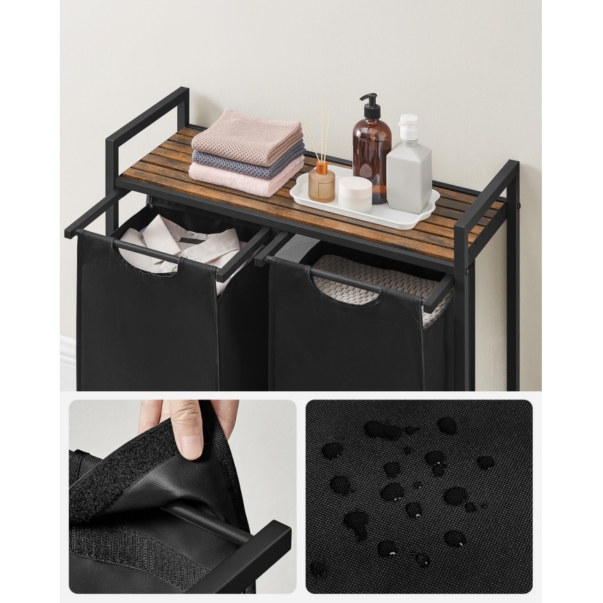 Wasmand REX bruin/zwart
