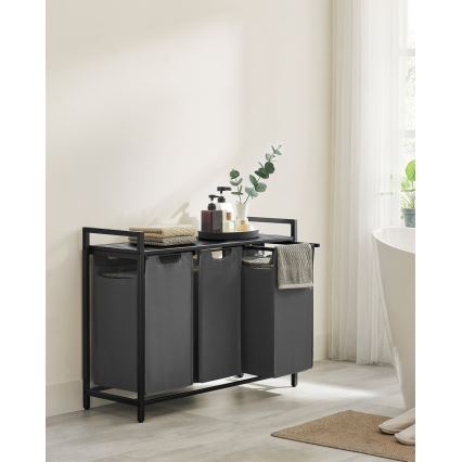 Wasmand REX zwart/grijs