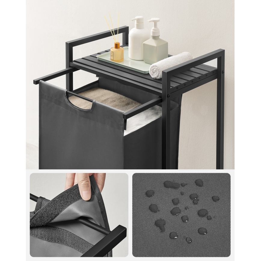 Wasmand REX zwart/grijs