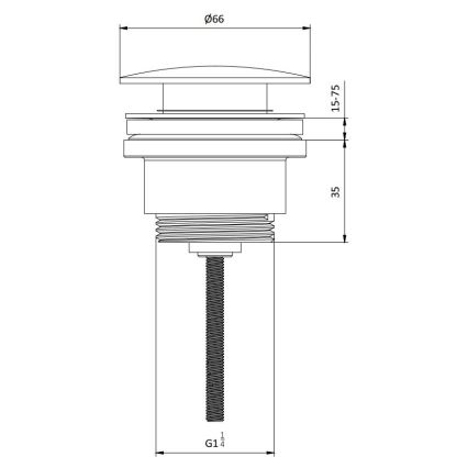 Wastafelafvoer RODBY Ø 6,6 cm zwart