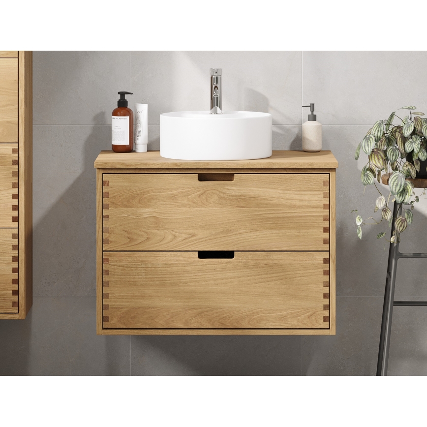 Wastafelblad FOREST 80 cm beige/eiken