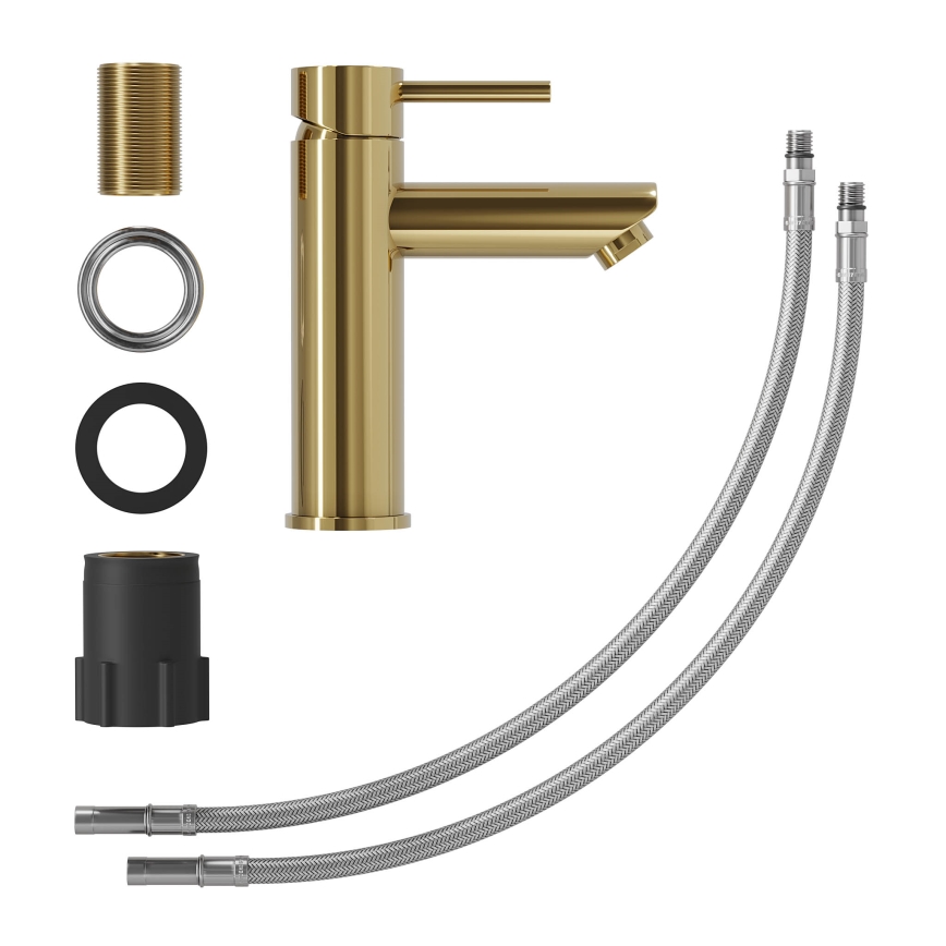 Wastafelkraan RINGSTED 17,8 cm glanzend messing