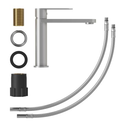 Wastafelkraan TARNBY 17,3 cm, geborsteld RVS