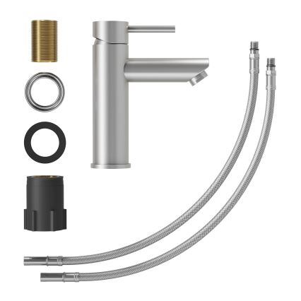 Wastafelmengkraan RINGSTED 17,8 cm geborsteld RVS