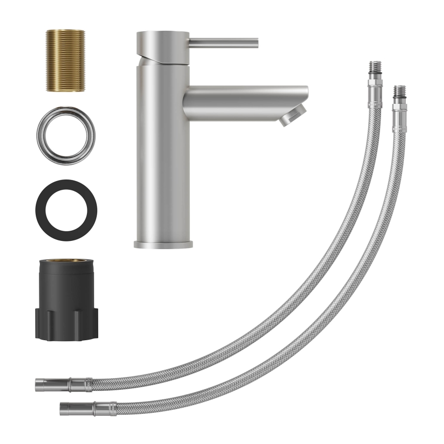 Wastafelmengkraan RINGSTED 17,8 cm geborsteld RVS