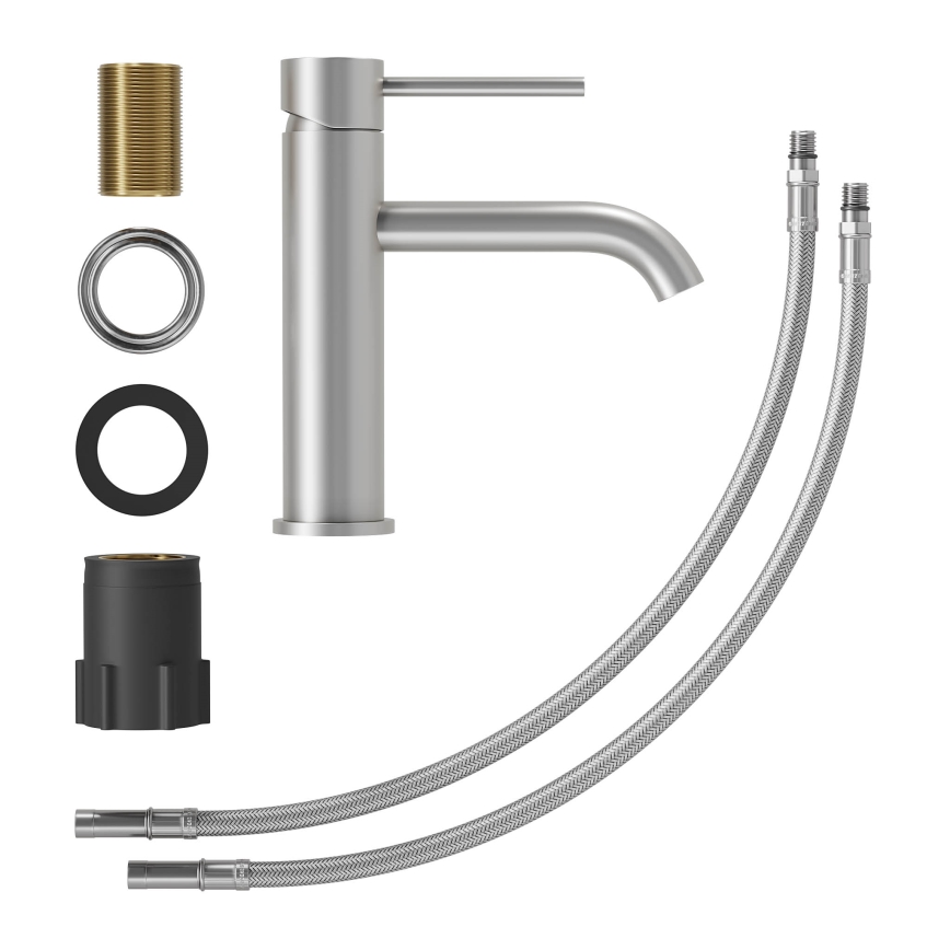 Wastafelmengkraan SOVANG 18,3 cm, geborsteld RVS