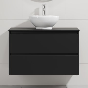 Wastafelmeubel TRONDHEIM/DRAMMEN 90x57x46 cm zwart/wit