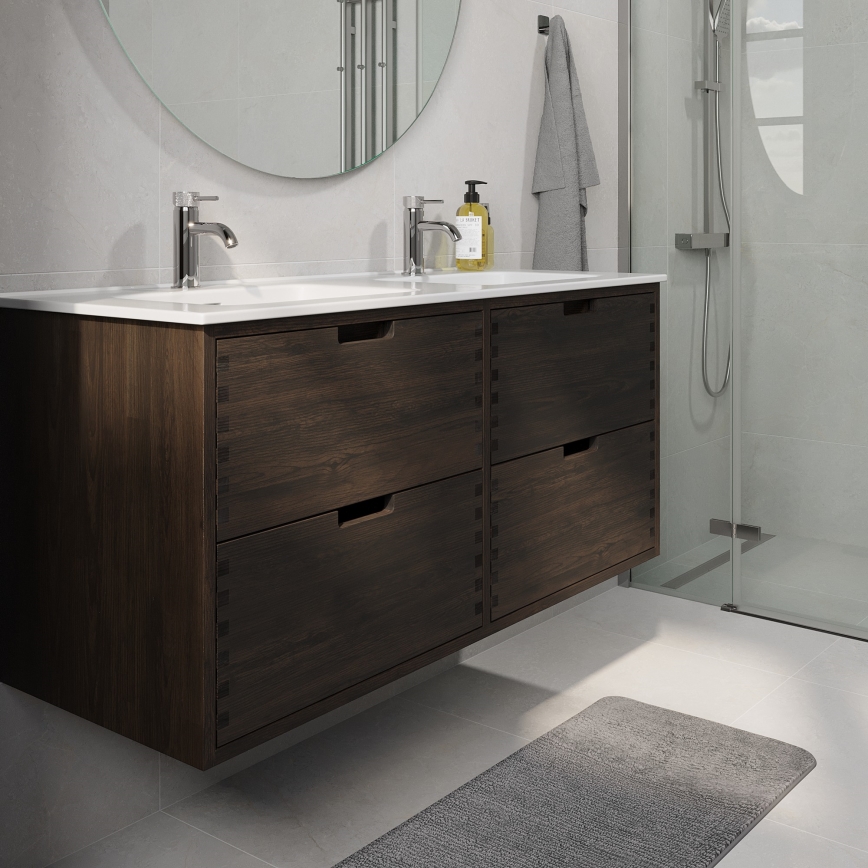 Wastafelonderkast GRIBSKOV 120 cm bruin/eiken