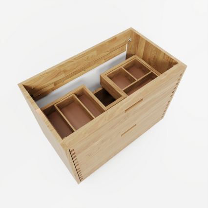 Wastafelonderkast GRIBSKOV 80 cm beige/eiken