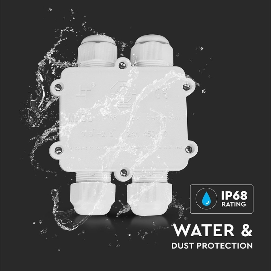 Waterdichte aansluitdoos IP68 wit