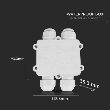 Waterdichte aansluitdoos IP68 wit