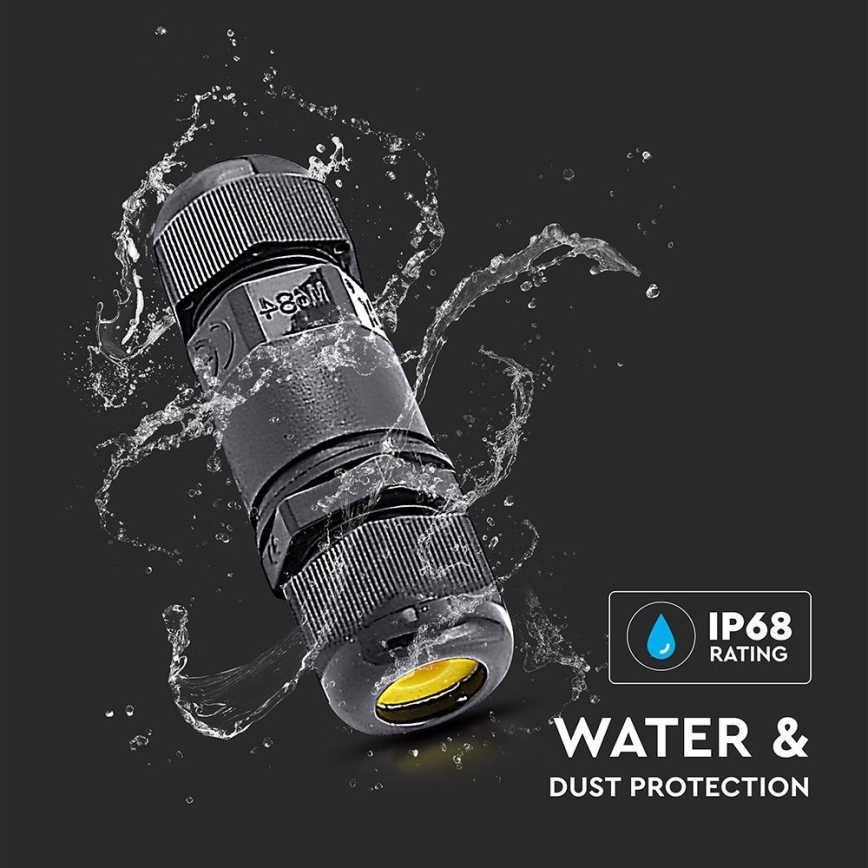 Waterdichte connector IP68 zwart