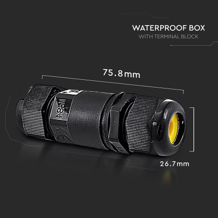 Waterdichte connector IP68 zwart