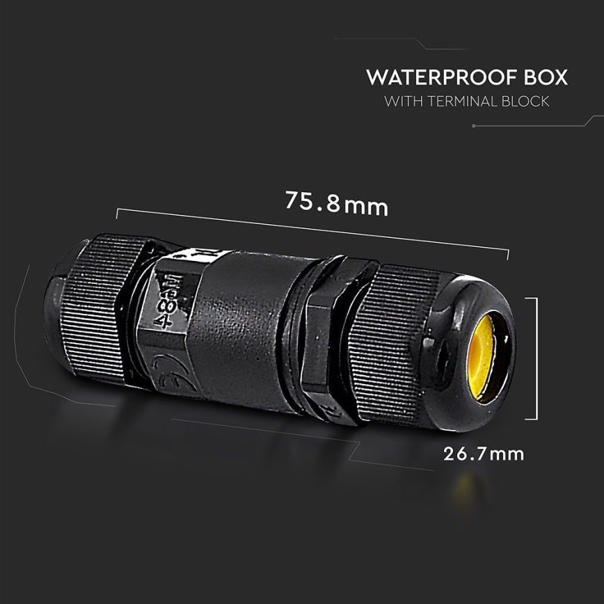 Waterdichte connector IP68 zwart