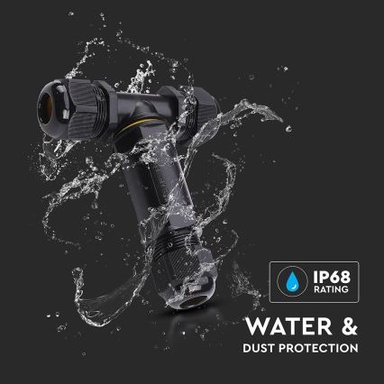 Waterdichte connector IP68 zwart