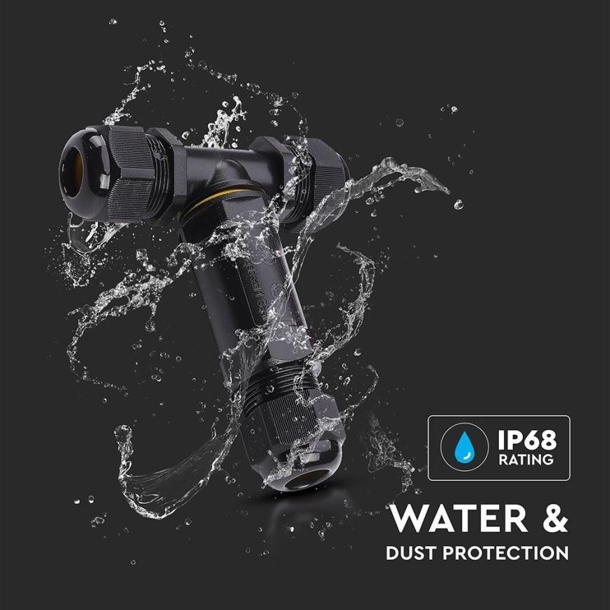 Waterdichte connector IP68 zwart