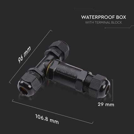 Waterdichte connector IP68 zwart